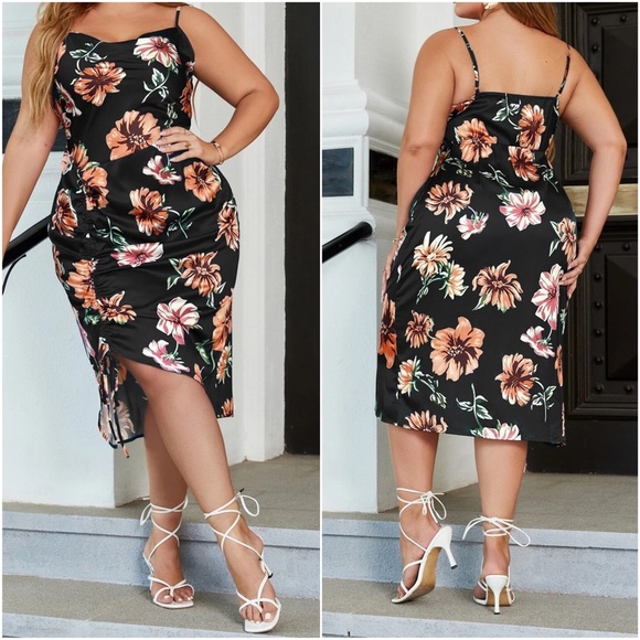 Boho Floral print Cami Sexy Party Dress - Picture 4 of 5